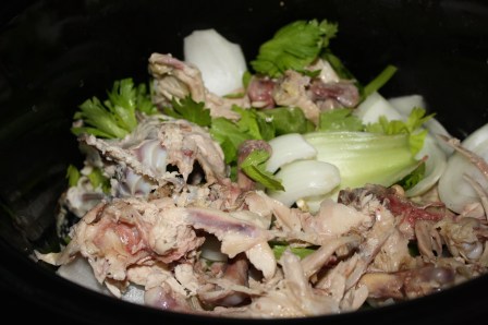 Bones + Veggies in Crockpot